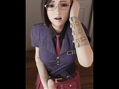Nayo is giving you nice handjob in her sexy outfit Final Fantasy hentai